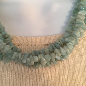 EUC Ross-Simons Aquamarine 3-Strand Necklace, 17" + 3 1/2"